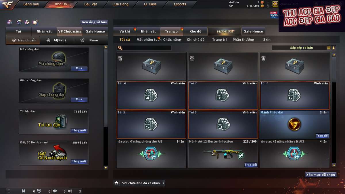 shop acc cf uy tin gia re